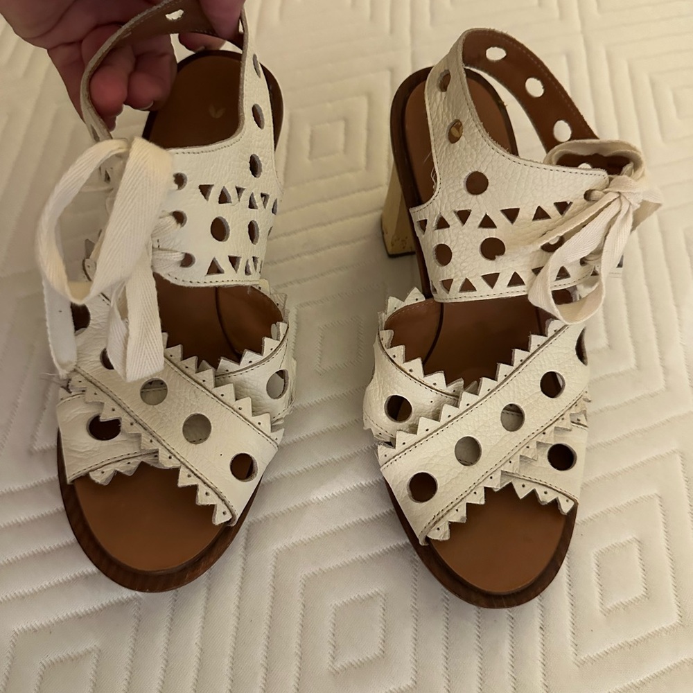 Leifsdottir Cream Cutout Sandals
